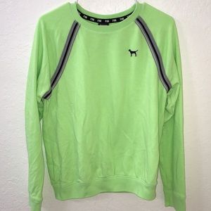 PINK by vs lime green crew neck size m